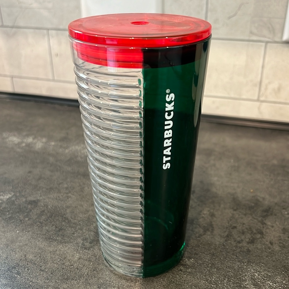 Starbucks glass Christmas edition 18 oz tumbler cup